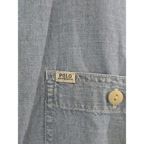 Denim & Supply Ralph Lauren Polo Long Sleeve Blue Pocket Denim Shirt Size XL Men - Picture 5 of 10